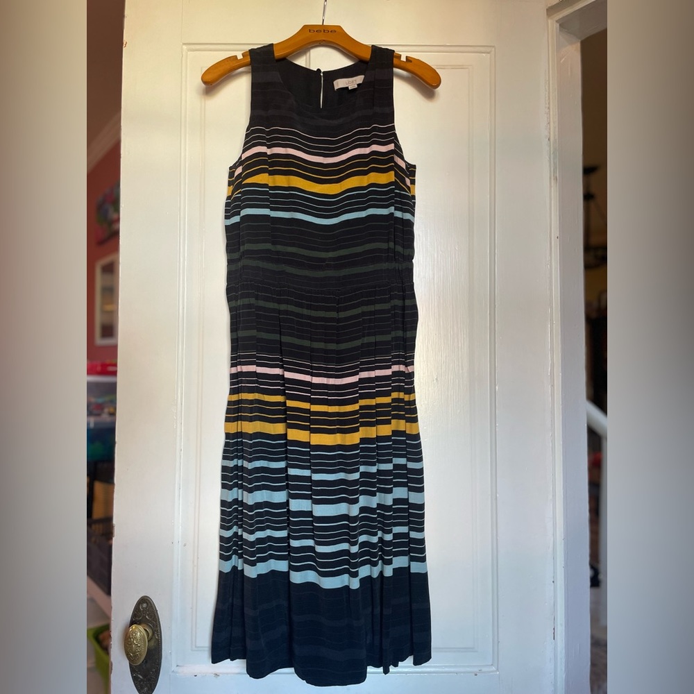 LOFT  - Classy and cute ankle length dress with a scrunch waist and pleats.